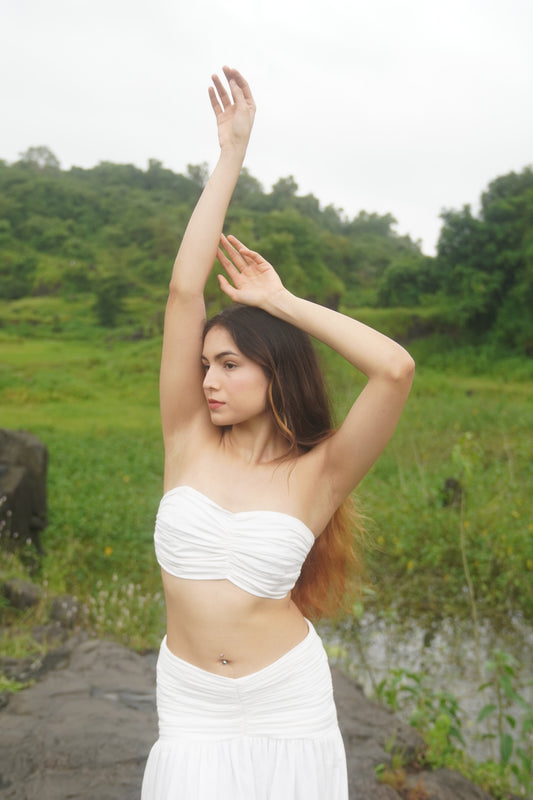Ruched white bralette